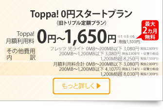 Toppa! 0円スタートプラン（旧トリプル定額プラン）
